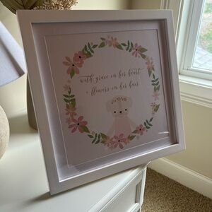 Charlotte Cuddle + Kind Framed Print White and Pink (10x10 unframed)